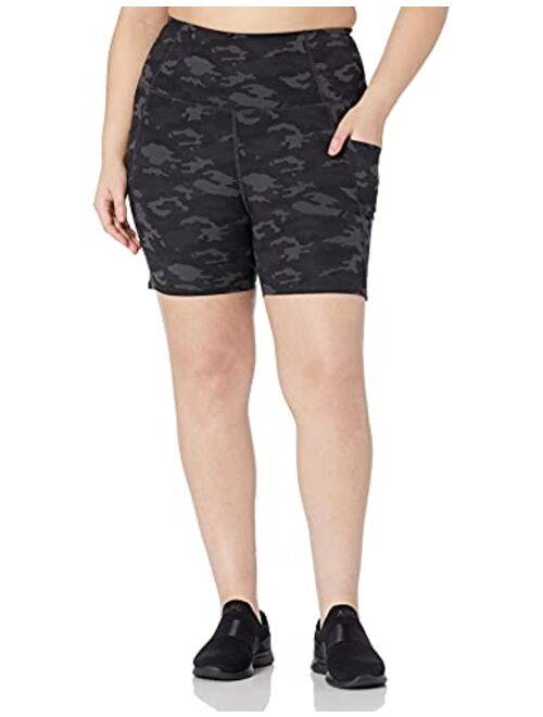 Amazon Brand - Core 10 Women's (XS-3X) All Day Comfort High Waist Yoga Short with Side Pockets - 5”