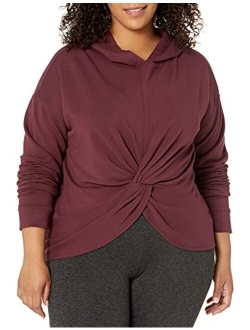 Women's (XS-3X) Cloud Soft Yoga Fleece Twist Front Hoodie Sweatshirt