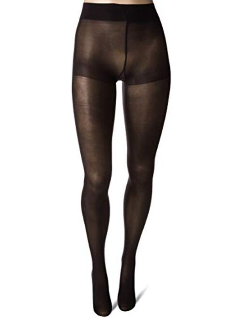 HUE womens Opaque Tights With Control Top 2 Pack