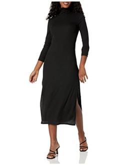 Wild Meadow Women's Long Sleeve Turtleneck Ribbed Maxi Dress