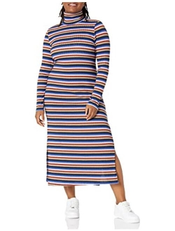 Wild Meadow Women's Long Sleeve Turtleneck Ribbed Maxi Dress