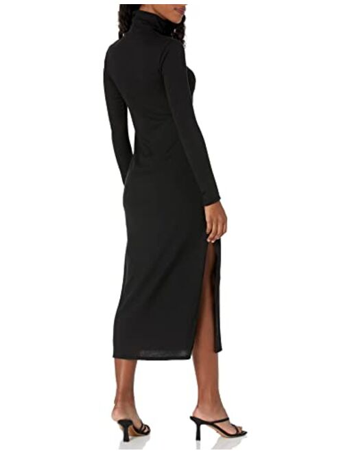 Wild Meadow Women's Long Sleeve Turtleneck Ribbed Maxi Dress