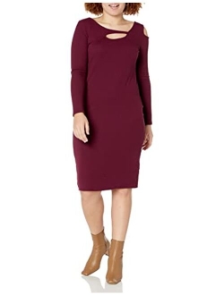 Wild Meadow Women's Long Sleeve Cutout Ribbed Midi Dress