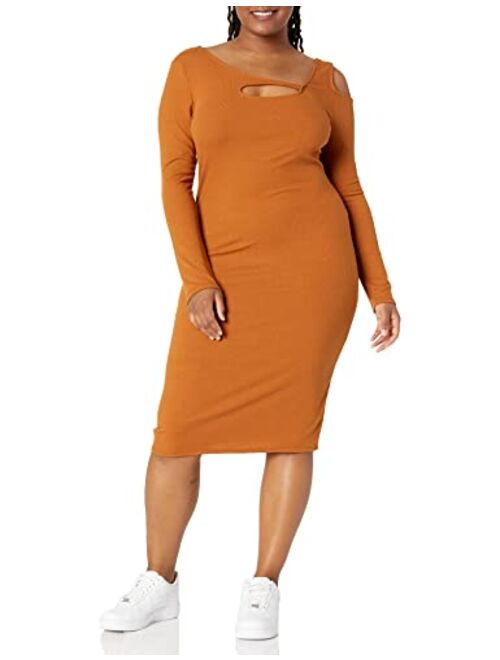 Wild Meadow Women's Long Sleeve Cutout Ribbed Midi Dress