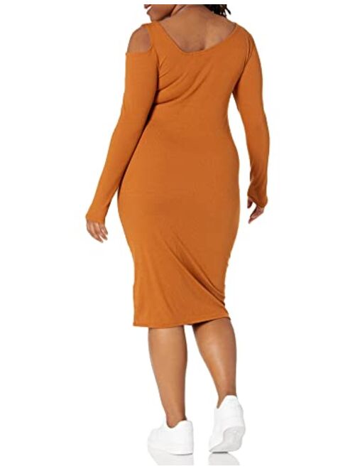 Wild Meadow Women's Long Sleeve Cutout Ribbed Midi Dress