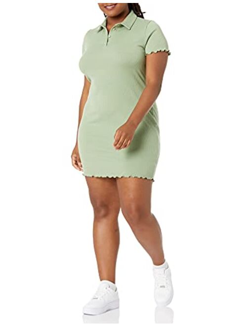 Wild Meadow Women's Short Sleeve Ribbed Knit Polo Dress