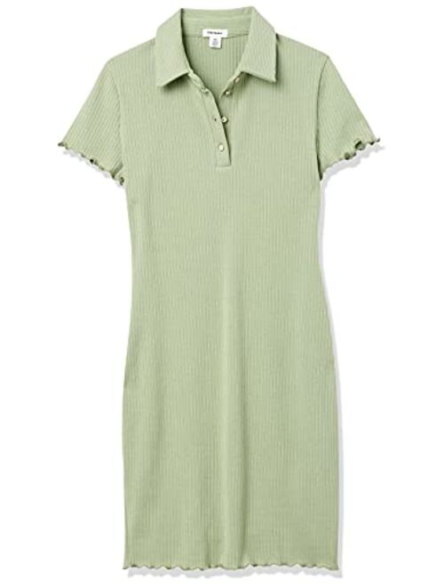 Wild Meadow Women's Short Sleeve Ribbed Knit Polo Dress