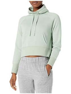 Women's Super Soft Fleece Relaxed Fit Cropped Cowl Neck Sweatshirt