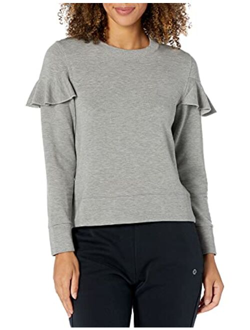 Core 10 Women's (XS-3X) Cloud Soft Yoga Fleece Ruffle Sleeve Crew Sweatshirt