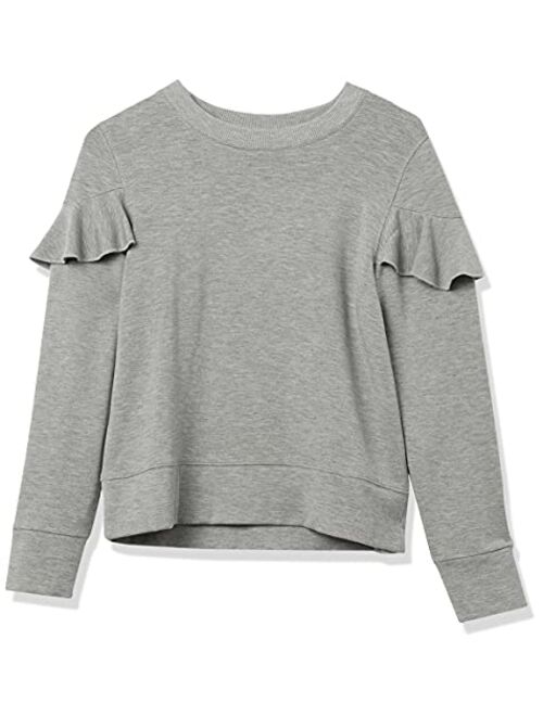 Core 10 Women's (XS-3X) Cloud Soft Yoga Fleece Ruffle Sleeve Crew Sweatshirt