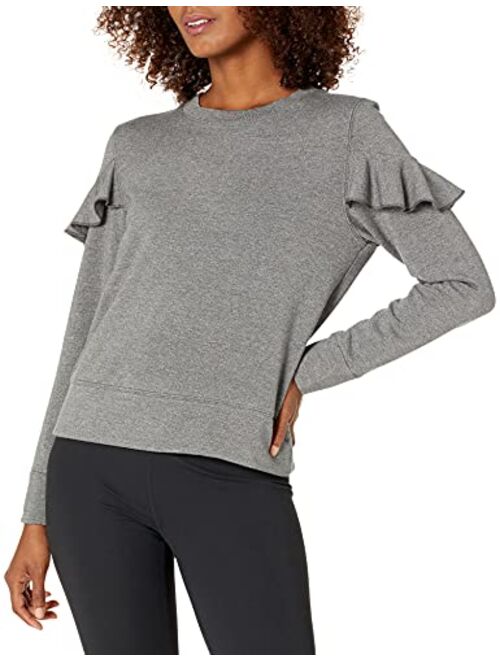 Core 10 Women's (XS-3X) Cloud Soft Yoga Fleece Ruffle Sleeve Crew Sweatshirt