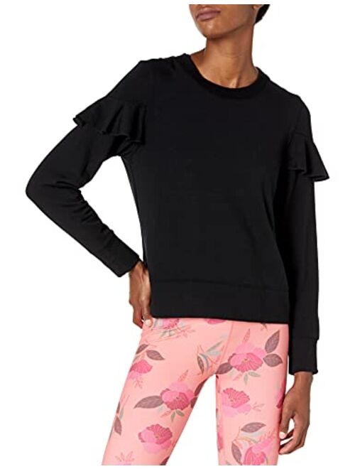 Core 10 Women's (XS-3X) Cloud Soft Yoga Fleece Ruffle Sleeve Crew Sweatshirt