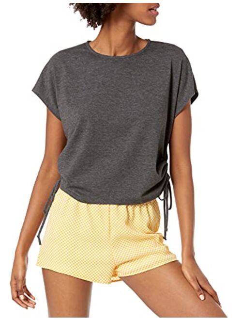 Wild Meadow Women's Ruched-Side Drawstring Short Sleeve Tee