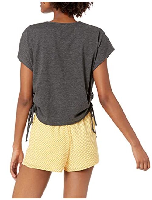 Wild Meadow Women's Ruched-Side Drawstring Short Sleeve Tee