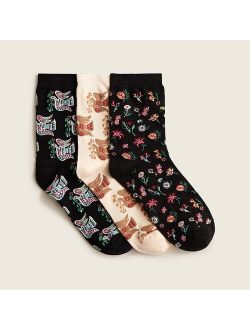 Peace dove bootie socks three-pack