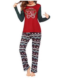 Christmas Pajamas Sets Long Sleeve Loungewear Two-Piece Sleepwear Soft Pj Set S-XXL