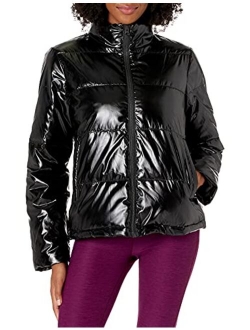 Amazon Brand - Core 10 Women's High Shine Insulated Puffer Full-Zip Boxy Fit Jacket