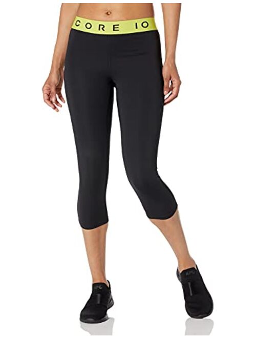 Amazon Brand - Core 10 Women's (XS-3X) Lightweight Compression Mid Rise Training Capri Legging - 21"