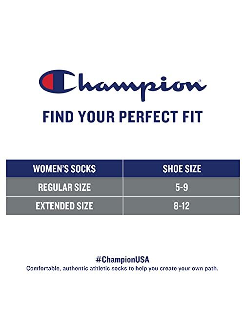 Champion womens Double Stripe Crew Sock, 3-pair