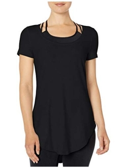 Women's Pima Cotton-Blend Short Sleeve Yoga Tunic