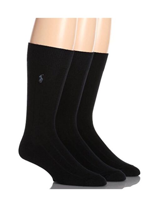 Polo Ralph Lauren Mens Ribbed Custom Fit Crew Socks