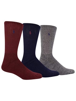 Men's Ribbed Crew Socks - 3 Pack