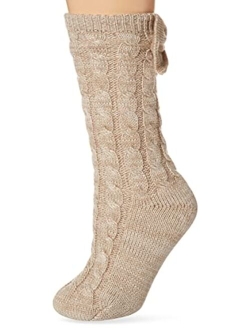 Women's Laila Bow Fleece Lined Sock Slipper