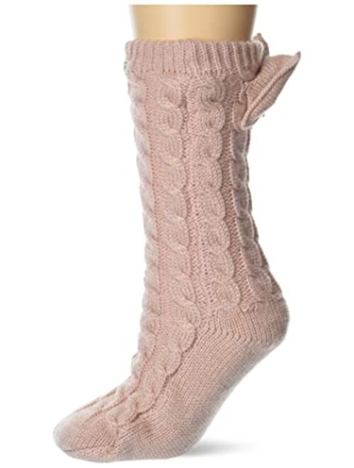 UGG Women's Laila Bow Fleece Lined Sock Slipper