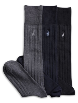 3 Pack Over the Calf Dress Solid Men's Socks