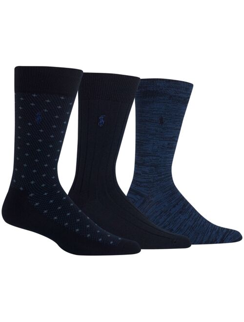 Polo Ralph Lauren Men's Diamond Dot Solid Dress Socks, 3 Pack