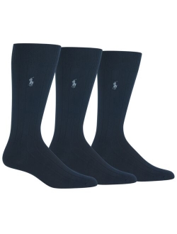 Men's 3-Pk. Super-Soft Ribbed Dress Socks