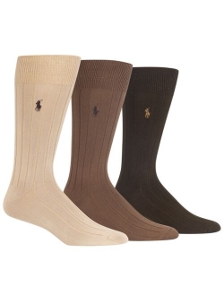 Men's 3-Pk. Super-Soft Ribbed Dress Socks