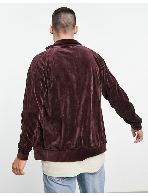 Buy Puma Icon velour track jacket in burgundy and gold online | Topofstyle