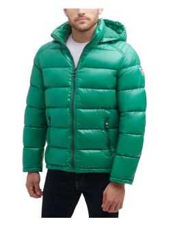 Men's Hooded Solid Water Resistance Puffer Jacket