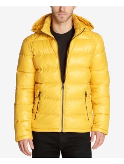 Men's Hooded Solid Water Resistance Puffer Jacket