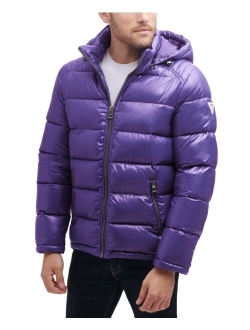 Men's Hooded Solid Water Resistance Puffer Jacket