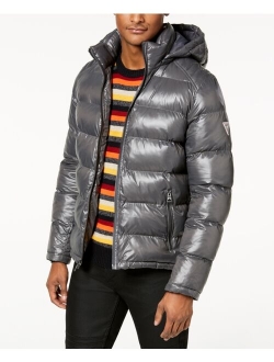 Men's Hooded Solid Water Resistance Puffer Jacket