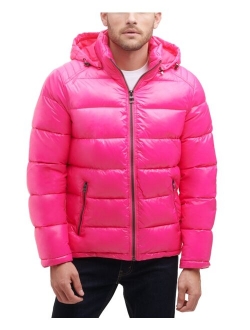 Men's Hooded Solid Water Resistance Puffer Jacket