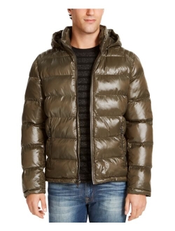 Men's Hooded Solid Water Resistance Puffer Jacket