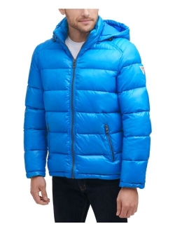 Men's Hooded Solid Water Resistance Puffer Jacket