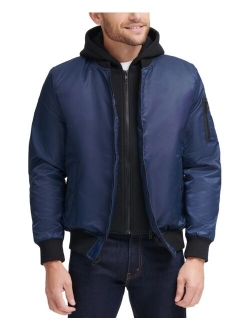 Men's Bomber Jacket with Removable Hooded Inset