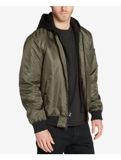 Men's Bomber Jacket with Removable Hooded Inset