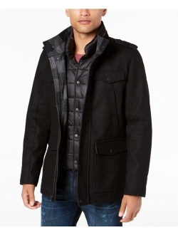 Men's Military-Inspired Coat with Plaid Detail, Created for Macy's