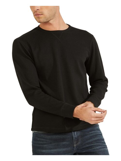 Guess Men's Hudson Waffle-Knit Long-Sleeve T-Shirt