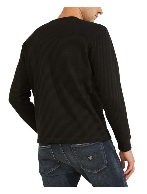 Guess Men's Hudson Waffle-Knit Long-Sleeve T-Shirt