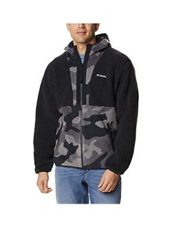 Men's Backbowl Faux Sherpa Full Zip Hoodie, Black/Black Mod Camo Print, Small