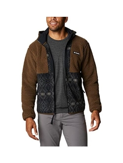 Men's Backbowl Faux Sherpa Full Zip Hoodie, Black/Black Mod Camo Print, Small