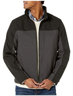 Men's Color Block Softshell Jacket, Water and Wind Resistant