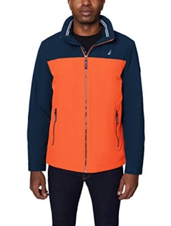 Men's Color Block Zip Front Jacket with Hidden Hood