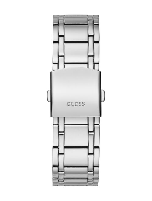 Guess Men's Diamond-Accent Silver-Tone Stainless Steel Watch 44mm